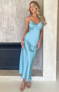 *  Blue Formal Maxi Dress
Look stunning and celebrate a special occasion in style with our Lissandra Blue Formal Maxi Dress! Crafted with elegance in mind, this formal dress () is perfect for your next fancy event or graduation - adding some elegant jewellery () and a pair of heels () will take it to the next level!

Maxi length
Satin material
Adjustable shoulder straps
Flowy fit
Cups are lined - everything else is unlined
Invisiable side zipper
Hook and eye closure
Light weight material
Slight Midi Cocktail Dress Wedding, Periwinkle Maxi Dress, Blue Beachy Dress, Light Blue Formal Dresses, Birthday Party Guest Outfit, Year 12 Formal Dresses Australia, September Dresses, Long Light Blue Dress, Pretty Dresses Elegant