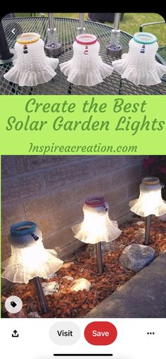 the solar garden lights are made from plastic cups