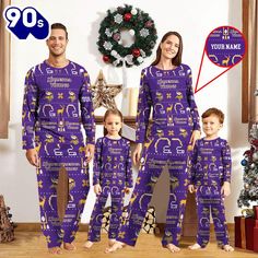 NFL Family Pajama Set, NFL Minnesota Vikings Sport Pajamas Custom Your Name – A family pajama set is a delightful way to bring the whole family together for cozy nights and festive occasions. Typically made from soft, breathable fabrics like cotton or fleece, these matching pajamas come in a variety of fun designs and colors, often featuring playful patterns such as stripes, polka dots, or holiday motifs. They promote a sense of unity and togetherness, making them perfect for family gather Family Matching Christmas Sleepwear Sets, Family Matching Christmas Sleep Sets, Family Matching Holiday Sleepwear, Holiday Long Sleeve Home Sets, Family Matching Long Sleeve Pajama Sets, Purple Long Sleeve Sleepwear For Home, Matching Winter Pajama Party Sets, Matching Winter Sets For Pajama Party, Family Matching Sets For Holiday Pajama Party