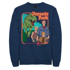 Get in character with this men's Jurassic Park sweatshirt. Crewneck Long sleevesFABRIC & CARE Cotton, polyester Machine wash Imported Get in character with this men's Jurassic Park sweatshirt. Licensed Character Get in character with this men's Jurassic Park sweatshirt. Size: 3XL. Color: Navy. Gender: male. Age Group: adult. Themed Long Sleeve Sweatshirt With Character Print, Pop Culture Long Sleeve Tops For Fan Conventions, Themed Long Sleeve Fan Merchandise Tops, Fandom Long Sleeve Tops With Letter Print, Long Sleeve Fandom Tops With Letter Print, Fandom Graphic Print Long Sleeve Sweatshirt, Pop Culture Crew Neck Sweatshirt With Character Print, Pop Culture Character Print Crew Neck Sweatshirt, Fan Merchandise Long Sleeve Sweatshirt