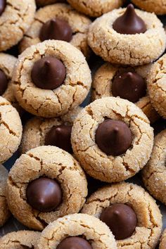 some cookies with chocolate chips on top of them