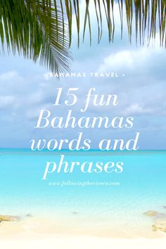 the beach with text overlay that reads, 5 fun bananas words and phrases