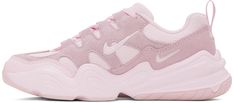 Low-top paneled suede and mesh sneakers in pink. · Lace-up closure · Logo embroidered at padded tongue · Padded collar · Pull-loop at heel tab · Swoosh embroidered at sides · Textured rubber midsole · Treaded rubber outsole Please note that this item may only be shipped within North America. Supplier color: Pearl pink/Pink foam Nike For Women, Nike Clothing, Better Style, Pearl Pink, Mesh Sneakers, Nike Pink, Pink Pink, Nike Outfits, Pink Lace