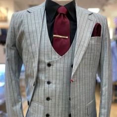 Group Orders: Receive A Free Any Color Dress Shirt Or Any Color Tie & Hankie Mens Suit 2 Button Front Closure Pinstripe Pattern Color : Black Gangster Suit, Black Pinstripe Suit, Mint Grey, Pinstripe Pattern, Pinstripe Suit, Grown Man, Men’s Suits, Color Dress, Suit Vest