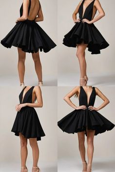 Make a bold statement in this timeless A-Line Satin Deep V-Neck Black Short Homecoming Party Dress. Ideal for special occasions, the simple yet elegant design of this dress is sure to turn heads. Crafted with luxurious satin fabric for a bold, stylish look. Elegant Backless A-line Party Dress, Elegant Black Backless Prom Dress, Elegant Black Backless Dress For Prom, Chic V-neck Backless Dress For Gala, Elegant V-neck Prom Mini Dress, Elegant V-neck Mini Dress For Prom, Elegant V-neck Backless Dress For Prom, Elegant V-neck Backless Dress For Prom Season, Elegant Backless V-neck Prom Dress