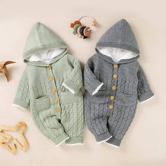 Warm Hooded Knitted Baby Romper - Momorii Winter Baby Clothes Newborn, Knitted Baby Romper, Modern Disney Characters, Winter Romper, Knit Baby Romper, Baby Facts, Baby Ootd, Rompers Online, Toddler Romper