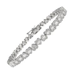 This Timeless Natural 2.11ct Diamond Heart Tennis Bracelet in 18K gold showcases sparkling natural diamonds, weighing 2.11 carats. April birthstone diamond brings love, fame, success and prosperity. Designed with cluster of diamonds making heart, set in continuation to make you stand out on any occasion or event. This stunning diamond bracelet is a perfect Valentine Gift, Wife Gift, Girlfriend Gift, Gift For Wife, Mom Gift, Grandma Gift, Wedding Gift, Anniversary Present, Engagement Gift, Fiancé Heart Tennis Bracelet, Modern Bracelets, Emerald Bracelet, Gifts For Fiance, Gift Girlfriend, Bracelets Gold Diamond, April Birthstone, Grandma Gift, Wife Gift