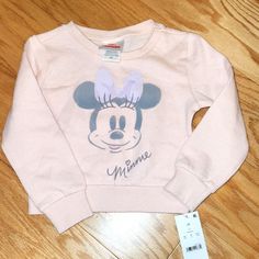 Brand New, Disney Junior Minnie Mouse Fleece Lined Sweatshirt Playful Long Sleeve Minnie Mouse Top, Cute Minnie Mouse Crew Neck Sweatshirt, Pink Long Sleeve Minnie Mouse Top, Pink Long Sleeve Disney Top, Pink Mickey Mouse Crew Neck Top, Disney Minnie Mouse Long Sleeve Tops, Cute Minnie Mouse Long Sleeve T-shirt, Pink Cotton Minnie Mouse Tops, Cute Long Sleeve Mickey Mouse Tops