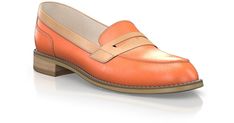 Women`s Shoes Maria 15598 Elegant Orange Loafers With Leather Sole, Orange Slip-on Loafers For Formal Occasions, Classic Orange Loafers With Leather Sole, Orange Loafers With Leather Sole For Formal Wear, Elegant Orange Leather Loafers, Classic Orange Leather Loafers, Orange Slip-on Leather Shoes With Rubber Sole, Elegant Orange Leather Shoes With Leather Sole, Orange Slip-on Moccasins With Leather Sole