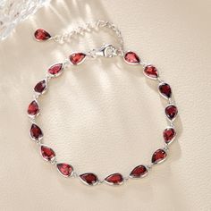 Garnet Bracelet 18K White Gold Plated, Garnet Tennis Bracelet for Women, Wedding Bracelet, Gift For Her, Natural red Garnet Tennis Bracelet  (in stock) - Metal: 925 sterling silver - Custom Color: Rose Gold Plated, Yellow Gold Plated, and White Gold Plated - Gross weight: 5.13g - Gemstones: Garnet - Garnet CTW: about 8.20ct  - Garnet size: 4*6mm - Bracelet length: 6.5+1 inches --- Real Pictures and Video - you get EXACTLY what you see --- --- We ship item(s)  to Worldwide --- Cheap Elegant Red Bracelets, Luxury Garnet Bracelets For Gift, Bracelet Tennis, Garnet Bracelet, Wedding Jewelry Bracelets, Fine Jewelry Bracelets, Bracelet For Women, Wedding Bracelet, Red Garnet