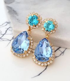 Blue Bridal Earrings, Blue Chandelier, Earrings Sapphire, Bridal Earring, Bridal Earrings Chandelier, Light Sapphire, Hrithik Roshan, Wedding Jewelry Earrings, Sapphire Earrings