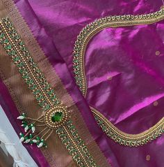 Violet Colour Aari Blouse Design, Simple Aariwork Blouse Design, Aari Work Hand Design, Latest Aari Work Blouse Designs, Embroidery On Bags, Latest Aari Work, Aari Blouse Design, Embroidery For Kids, Shawl Embroidery