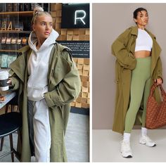 Brand New In The Packaging Still. Super Cute, Perfect For Transition Season And A Gorgeous Khaki Green Color. Trench Coat Athleisure, Oversized Green Windbreaker For Spring, Green Oversized Windbreaker For Spring, Oversized Khaki Outerwear With Pockets, Oversized Khaki Outerwear, Oversized Khaki Long Sleeve Outerwear, Green Long Sleeve Windbreaker For Fall, Trendy Baggy Outerwear For Fall, Baggy Fall Outerwear For Work