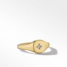 Cable Collectibles® Starset Pinky Ring in 18K Yellow Gold with Diamond Ring Collection, Pinky Ring, Customer Care, Ring Collections, High Jewelry, David Yurman, Unique Engagement Rings, Jewelry Pouch, Signet Ring