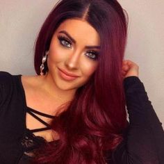 Ombre Burgundy, Color Formulas, Black Roots, Anime Wigs, Red Wigs, Beautiful Wigs, Curly Lace Front Wigs, Ombre Wigs, Burgundy Hair