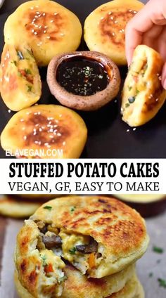 stuffed potato cakes made with vegan, gf easy to make and ready to eat