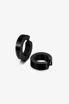 Black Stainless Steel Non-Piercing Rock Style Earring Clip Jewellery For Men, Bracelets Chain, Trendy Rings, Clip Earring, Mens Fashion Jewelry, Boho Style Earrings