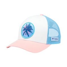 Head out to tropical adventures wearing the Columbia� PFG� Mesh Ball Cap for Ladies. Lightweight 98% cotton/2% polyurethane construction with cooling mesh panels offers shaded relief on hot, sunny days. Use the adjustable snapback trucker hat closure for a secure, customized fit. This PFG women's cap from Columbia proves a perfect summer accessory, no matter if you're on or off the water. Imported. Manufacturer style #: 1723291.  Lightweight 98% cotton/2% polyurethane;   Mesh back panels allows cooling air to circulate;   Adjustable back closure for a secure fit; Summer Snapback Baseball Cap With Breathable Mesh, Adjustable White Baseball Cap With Breathable Mesh, Summer Outdoor Snapback Trucker Hat, White Summer Sports Trucker Hat, Summer Trucker Hat For Outdoor, White Mesh Snapback Hat For Spring, Adjustable Six-panel Trucker Hat For Beach, Summer Breathable Cap, Summer Baseball Cap With Uv Protection For Outdoor