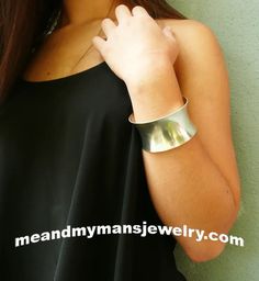 Wide Sterling Silver Cuff Bracelet- Buy Now: $145.99+ including Free Standard Shipping in USA at meandmymansjewelry.com. This Wide Sterling Silver Cuff Bracelet is Handmade in the USA by Artisan Jewelry maker. Variable lengths for a custom fit will soon make this your favorite cuff bracelet. A Classic and Elegant Design is suitable for work or play. Available at Etsy on sale shop or meandmymansjewelry.com Wide Silver Cuff Bracelet, Bracelets Women, Cuff Bracelets Handmade, Large Bracelet, Silver Jewelry Design, Sterling Silver Cuff Bracelet, Silver Jewelry Handmade, 925 Silver Jewelry, Sterling Silver Cuff