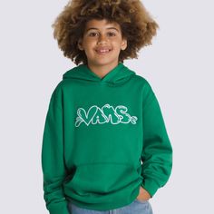 Made for playful days and cozy nights, the Kids Caps Loose Pullover Sweatshirt is a loose fit hooded pullover sweatshirt made with a comfortable cotton blend. It features a front pouch pocket and an eye-catching Vans® logo embroidered on the front. 56% Cotton, 44% Polyester fabric Fleece hooded pullover Embroidery at front Loose fit | Vans Kids Caps Pullover Hoodie XL Verdant Green, Boys Vest, Vans Kids, Vans Logo, Loose Pullover, Boys Sweatshirts, Kids Clothes Boys, Kids Outerwear, Boys Jacket