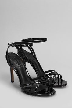 Sandals in black patent leather, multiple thin straps, ankle strap, heel 105mm, patent leather, leather sole, Made in Brazil Sneaker Wedge, Made In Brazil, Espadrilles Wedges, Black Patent Leather, Shop Sandals, Bridal Shoes, Strap Heels, Manolo Blahnik, Gladiator Sandals