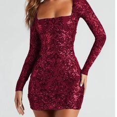 Dark Red Gorgeous Backless Minidress True To Size Summer 2016 Outfits, Short Red Dress Formal, Dark Red Cocktail Dress, Homecoming Dresses Sleeves, Outfits With Skirt, Maroon Homecoming Dress, Outfit Comodo, Red Homecoming Dresses Short, Red Hoco Dress