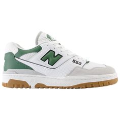 Step out in the legendary style of the New Balance 550. Originally worn by pros, these silhouettes pay tribute to 1989 original with its classic details that are reminiscent of the era. Sporting a leather, synthetic, and mesh upper, the New Balance 550 lets you keep it simple yet significant. Adjustable lace closure provides a customizable fit. Rubber outsole delivers traction and durability. New Balance 550 - Men's Casual Basketball Shoes - Green / White. New Balance 550 United Arrow, Mens New Balance Shoes New Balance, Trendy Shoes Sneakers Men Vintage, Mens New Balance Shoes With Jeans, New Balance Mens New Balance, New Balance 550 White Green Black, Everyday Shoes Casual Men, New Balance 550 White Nightwatch Green, Nice Cheap Shoes Men