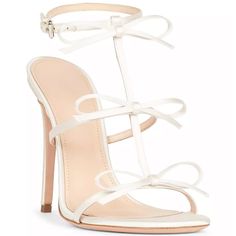 Giambattista Valli 90mm Silk Strappy Sandals Brand New With Box, Exactly Like Pictured White Bow Heels, Black Sequin Heels, Cinderella Heels, Floral High Heels, Ivory Sandals, Ivory Heels, Tory Burch Heels, Leopard Print Pumps, Sequin Heels