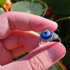 Evil Eye Ring Size 6.5 Evil Eye Rings, White Topaz Engagement Ring, Eye Rings, Criss Cross Ring, Diamond Heart Ring, Silver Toe Rings, Topaz Engagement Ring, Bow Ring, Hammered Rings