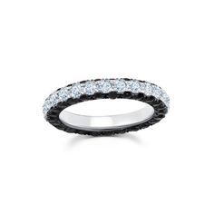 Black & White Diamond 3 Sided Band Ring – Graziela Gems Luxury White Eternity Band With Pave Setting, Black Cubic Zirconia Diamond Ring With Pave Setting, Black Cubic Zirconia Diamond Ring With Pavé Setting, Fine Jewelry Diamond White Ring With Black Diamonds, Diamond White Ring With Black Diamonds, Fine Jewelry Diamond Ring With Black Diamonds, Black Diamond Ring With Pave Setting, Black Diamond Ring With Round Band, White Gold Diamond Ring With Black Diamonds