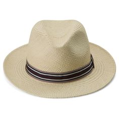 Piero Natural-Coloured Moda Panama Hat with Striped Band | In stock! | Fawler Classic Lightweight Sun Hat For Outdoor, Classic Travel Hats With Uv Protection, Woven Toquilla Straw Panama Hat With Flat Brim, Beige Toquilla Straw Sun Hat For Travel, Beige Panama Hat For Outdoor With Short Brim, Natural Short Brim Panama Hat For Outdoor, Beige Panama Hat With Short Brim For Outdoor, Natural Panama Hat With Short Brim For Outdoor, Classic Six-panel Panama Hat For Beach