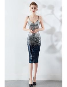 10% off now! Shop ombre sequins bodycon knee length party dress with straps online. Sheprom offers formal, party, casual & more style dresses to fit your special occasions. Ombre Midi Party Dress, Fitted Ombre Midi Dress, Knee-length Sequin Dress For Party Season, Ombre Sleeveless Party Dress, Elegant Ombre Party Dress, Prom Dress Sleeveless, Short Sleeve Prom Dresses, Sweep Train Wedding Dress, Azazie Dresses