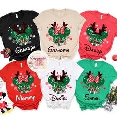 Personalized Mickey Minnie Reindeer Christmas Shirt, Disney World Disneyland Family Christmas Shirts Disney Christmas Cotton Top, Disney Cotton Christmas Tops, Disney Christmas Vacation, Wednesday Halloween, Family Hoodies, Witch Princess, Disney World Family Shirts, Bluey Halloween, Family Disney Shirts Matching