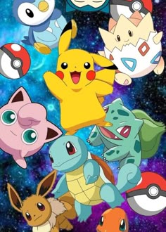 pokemon wallpaper with many different types of pikachu