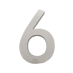 the number six is shown in white on a white background and it appears to be made out of metal