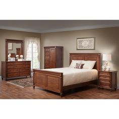 Amish Milano 5pc Queen Bedroom Set - snyders.furniture Fluted Columns, Bedroom Sets Queen, Queen Bedroom, Drawer Slides, Bedroom Set, Dresser, Slides, Drawers, Cherry