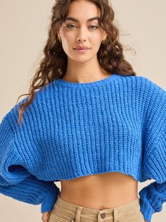 This knit chenille cropped sweater offers a cozy and stylish look. Perfect for layering or wearing on its own, this versatile piece is a must-have for your fall wardrobe. Preppy Sweaters, Preppy Sweater, Bow Boots, Chenille Sweater, Altar'd State, Christmas Dress, Fall Wardrobe, Cropped Sweater, Cobalt Blue