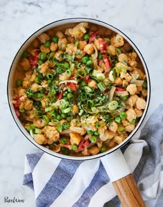 chickpea and vegetable coconut curry in a bowl