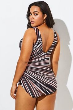 V-neck Prism Sarong Front One Piece Swimsuit - Meet.Curve - Meet.Curve Cheap V-neck Tankini For Poolside, V-neck Tankini For Pool, Solid V-neck Tankini For Poolside, Multicolor V-neck Bodysuit For Vacation, V-neck Tankini With Lined Body For Poolside, V-neck One Piece For Poolside, Stretch V-neck Tankini With Built-in Bra, Multicolor V-neck Bodysuit For Poolside, Multicolor V-neck Swimwear With Lined Body