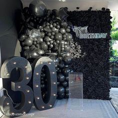 an image of a 30th birthday party with balloons