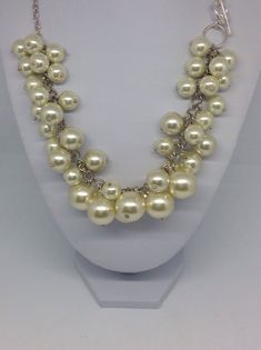 24 inches Silver plated  necklace is made with high quality faux pearls with 3.5 inches earrings, ideal for bride, mother of the bride, mother of the groom Yarn Bag, Pearls Necklace, Jewellery Sets, Silver Plated Necklace, Faux Pearl Necklace, The Groom, Mother Of The Groom, Matching Earrings, Pearl Jewelry