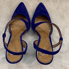 Nwot Blue Leather Upper - Final Price Sling Back Type Heels Size 6.5 Jessica Simpson Shoes, Sling Back, Jessica Simpson, Blue Leather, Shoes Women Heels, Leather Upper, Shoes Heels, Color Blue, Pumps