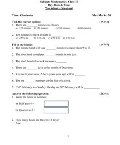 the worksheet is shown for students to use