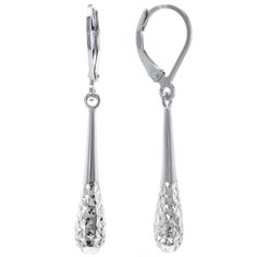 Featuring a polished and diamond-cut finish, these lovely Judy Crowell sterling silver drop earrings are sure to turn heads. Click on this JEWELRY & WATCHES GUIDE to learn about fit, styles, materials and more! FEATURES Length: 41.5 mm Closures: leverback Metal: sterling silver Finish: diamond-cut, polished Packaging: velvety pouch Size: One Size. Gender: female. Age Group: adult. White Gold Diamond-cut Teardrop Earrings, White Gold Diamond Cut Teardrop Earrings, Silver Teardrop Diamond Earrings For Gift, Silver Dangle Teardrop Earrings For Formal Occasions, Silver Drop Earrings With Shiny Finish, White Gold Teardrop Jewelry With Shiny Finish, White Gold Teardrop Earrings With Shiny Finish, White Gold Drop Jewelry With Shiny Finish, Hypoallergenic Teardrop Diamond Earrings In Sterling Silver