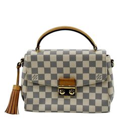 Item Details: Designer: LOUIS VUITTON Retail: N/A Model: Croisette Style: Satchel / Crossbody Bag Material: Damier Azur Color: White Made: France Date code: TR1167 Made Year: 2017 Measurements: W 9" D 3" H 7" Accessories: Shoulder Strap. Condition Detail: Fair - The Item is well-used and may have visible scratches, rubbed corners, darkened leather tanning, and stains. See the listing description for details. Outside: Some signs of use. Inside: Dirt, signs of use. Edges: Rubbing, dirt marks, sign Louis Vuitton Croisette, Leather Tanning, Pre Owned Louis Vuitton, Damier Azur, White Bag, Tanning, Dark Colors, Cloth Bags, Handbag Accessories