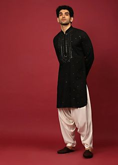 Men Ethnic Wear India, Black Pathani, Pathani Suit