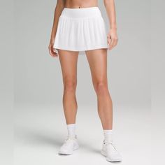 New With Tag. Color - White Size - 10 Lululemon Tennis Skirt, Street Skirt, Tall Skirt, Pleats Skirt, Hot Skirts, Lululemon Skirt, Running Skirts, High Rise Skirt, Pleated Tennis Skirt