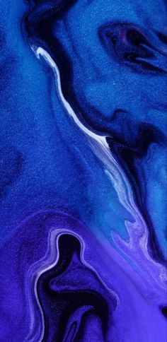 an abstract painting with blue and purple colors