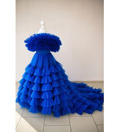 "Royal blue girl dress Evening girl dress Fairytale dress Big dress with train Royal blue tulle dress Beautynaturaldesign Custom dress Fancy girl dress Celebrate girl dress Blue dress with train 100% REAL PHOTOS  We guarantee you high quality tailoring and fabrics! Gorgeous new Royal blue fluffy dresses  for girl. Dress have a lacing on the back - making them versatile for a good fit.  It is a chic outfit for birthday, your special event, wedding or for a photo shoots!  ⚠️Please note that the co Blue Dress With Train, Blue Fluffy Dress, Big Blue Dress, Royal Blue Tulle Dress, Royal Blue Girls Dress, Blue Girl Dress, Fluffy Dresses, Blue Tulle Dress, Big Dress