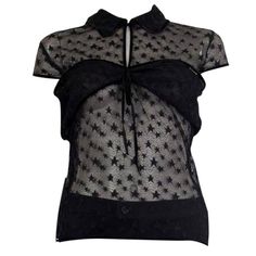 Chanel Blouse, Chanel Cap, Chanel Top, Embroidered Stars, Cap Sleeve Blouse, Cap Sleeves Blouse, Cap Sleeve Top, Lace Caps, Blouse Shirt